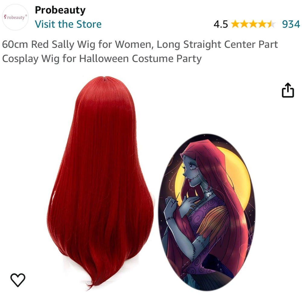 Red Sally wig - 60cm